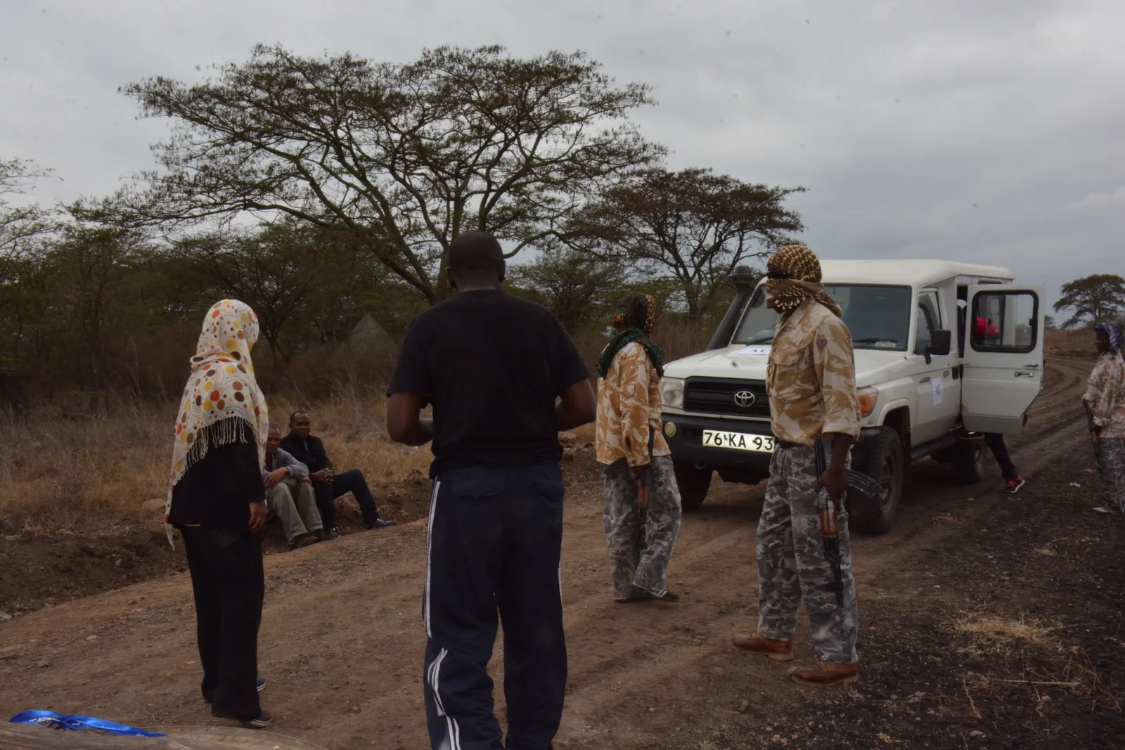 Outdoor training briefing with participants